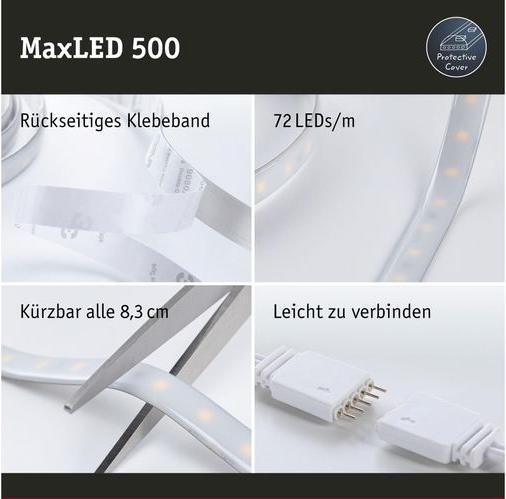 Produktbild Paulmann MaxLED 500 Stripe Set (RGBW, Weiss, 500 cm, Indoor)