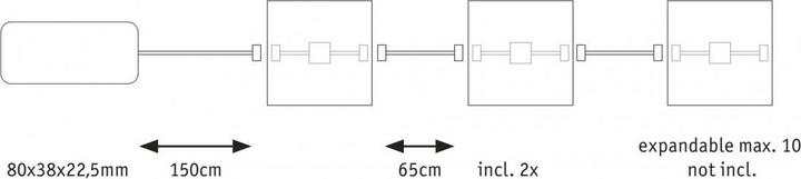 Actual product image Paulmann Luminaire LumiTiles Basic Set 2x0,8W (Warm white, 1 cm, Indoor)