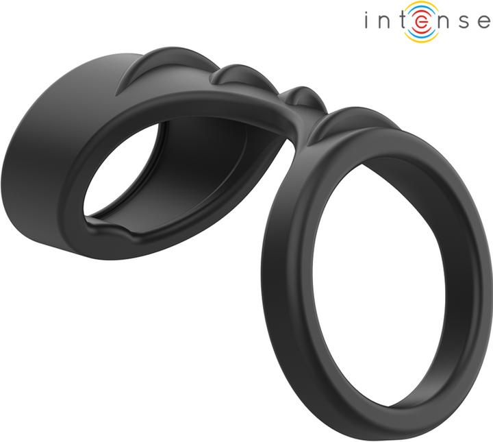 Image du produit Intense Theo Doppelter Penisring Aus Silikon Schwarz Modell 3 (11 cm)