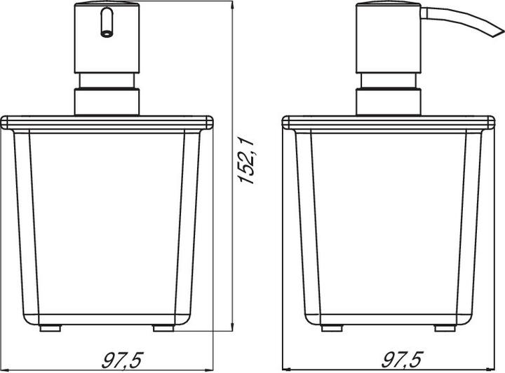 Immagine prodotto Emco distributore di sapone liaison (ringhiera) 182100106 vetro cristallo, metallo p., 365ml, cromo