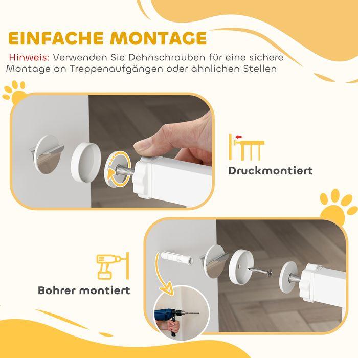 Image du produit Swisshandel24 Türschutzgitter, 76-104 cm Treppengitter, Treppenschutzgitter, Treppenschutz