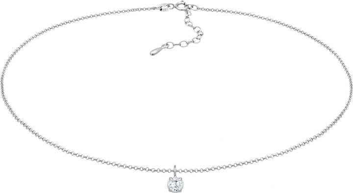 Elli Halskette Choker Zirkonia Solitär Basic 925 Sterling Silber (925er Sterling Silber, Zirkonia)