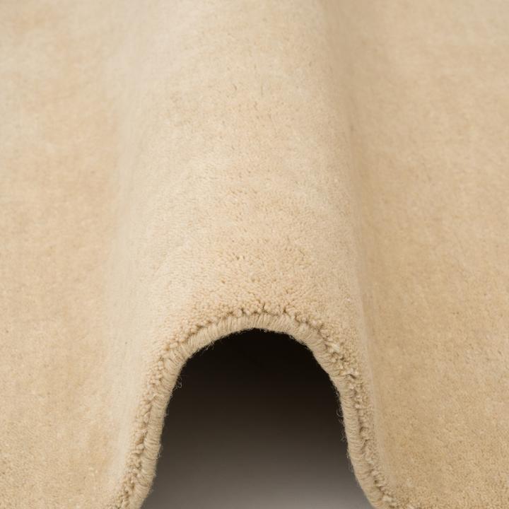 Produktbild Pergamon Wolle Natur Teppich Läufer Gabbeh Maya Einfarbig (90 x 160 cm)