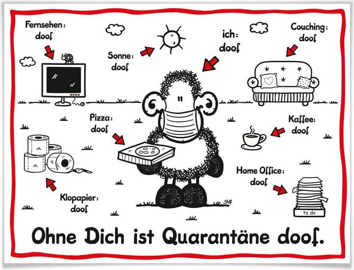 Produktbild Sheepworld Quarantäne doof (30 x 24 cm)