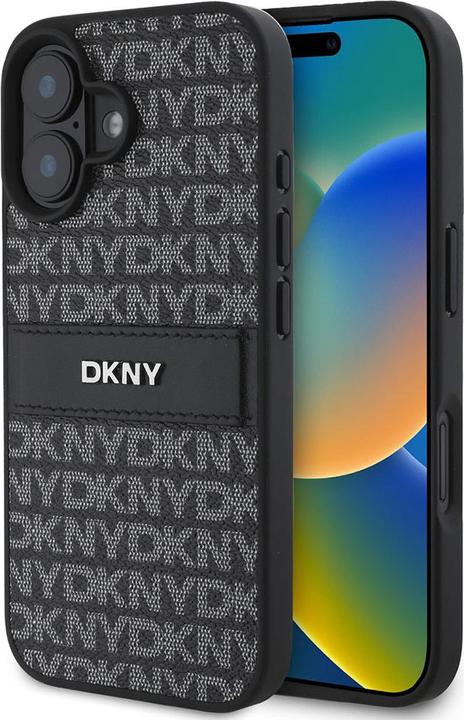 Produktbild DKNY DKHCP16SPRTHSLK iPhone 16 6.1" czarny/black hardcase Texture Pattern Tonal Stripe (Apple iPhone 16)