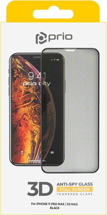 Actual product image prio 3D Anti-Spy Bulletproof Glass for iPhone 11 Pro Max/XS Max black (1 Piece, Apple iPhone 11 Pro Max, Apple iPhone XS Max)