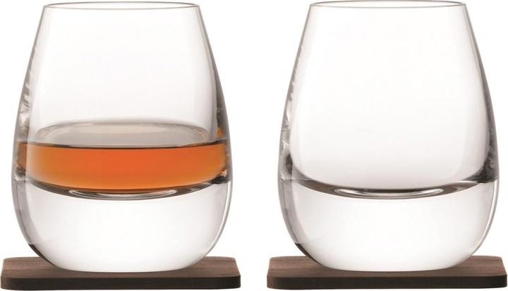 Immagine prodotto LSA Whisky Islay Mug 250ml - Sottobicchiere trasparente e in noce x (2.50 dl, 2 x, Bicchiere da whisky)