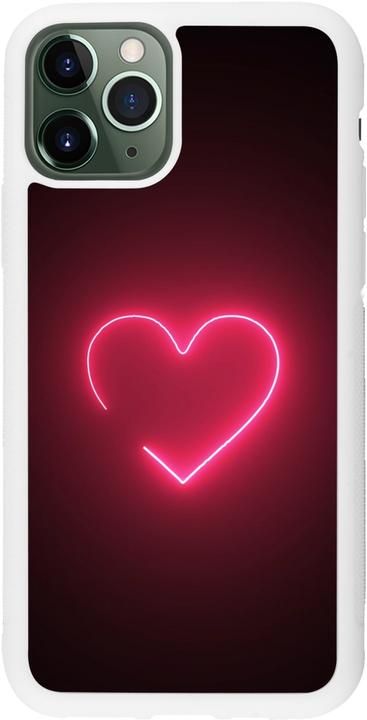 Produktbild PhoneLook Hülle Silikon weiss Valentine 2023 single neon heart (Apple iPhone 11 Pro)