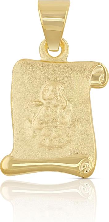 Muau Angel pendant yellow gold 750 scroll, 16x10mm (750/18K Gelbgold)