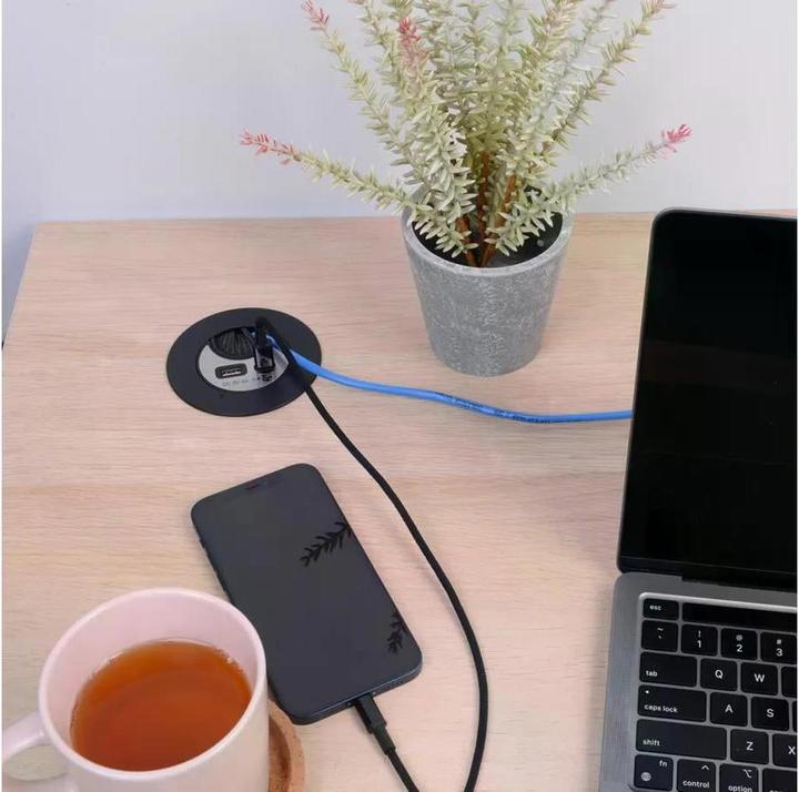 Immagine prodotto Max Hauri Passaggio del cavo Office Line con caricatore USB/A e USB/C