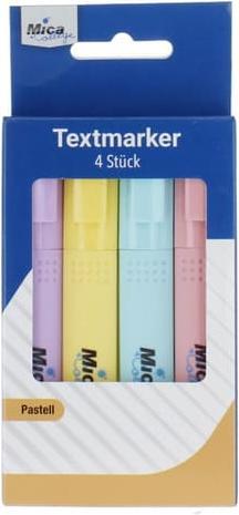 Actual product image MICA College 4 highlighters - in pastel colours (Multicoloured, 4 mm, 1 x)