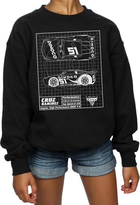 Actual product image Disney Girls Cars Cruz Ramirez Blueprint Sweatshirt (128)