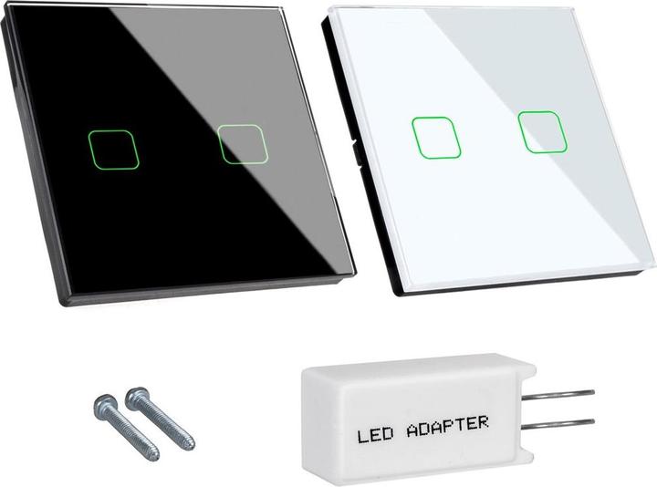 Produktbild Maclean Touch Wechselschalter Lichtschalter Kreuzschalter Wandschalter Treppenschalter mit Farbwechsel LED H