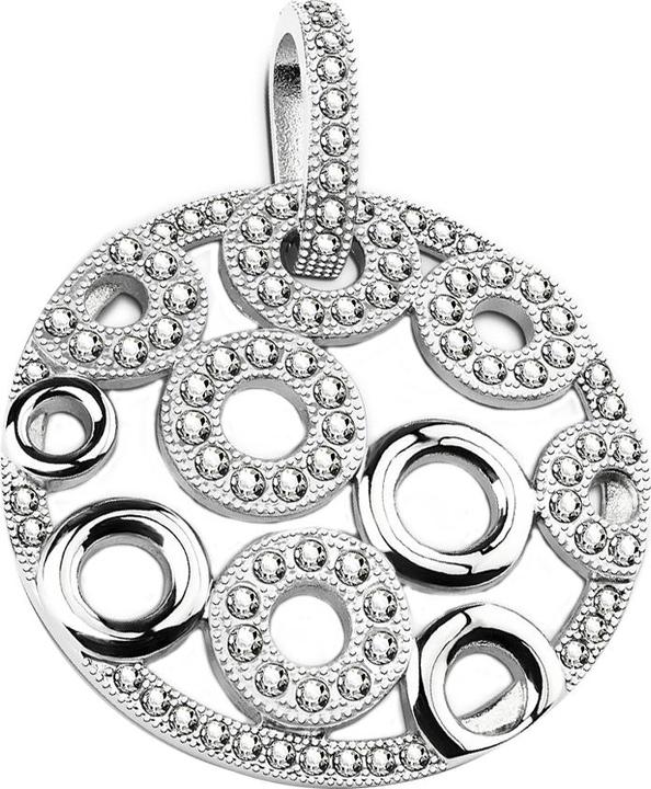 Actual product image Star Piercing Pendant silver round with circles (Surgical steel)