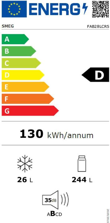 Energy Label Smeg FAB28LCR5 (270 l)