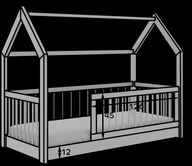 Actual product image ADRK Furniture Graja house bed with mattress (180 x 80 cm)