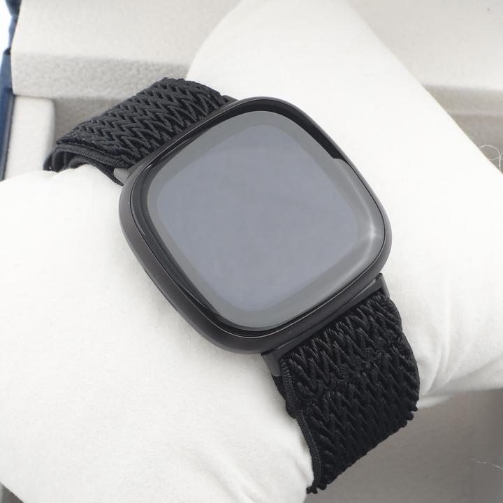 Immagine prodotto Cover-Discount Fitbit Versa 4 / Sense 2 - Bracciale di ricambio in nylon nero (Nylon, Senso, Versa 3)