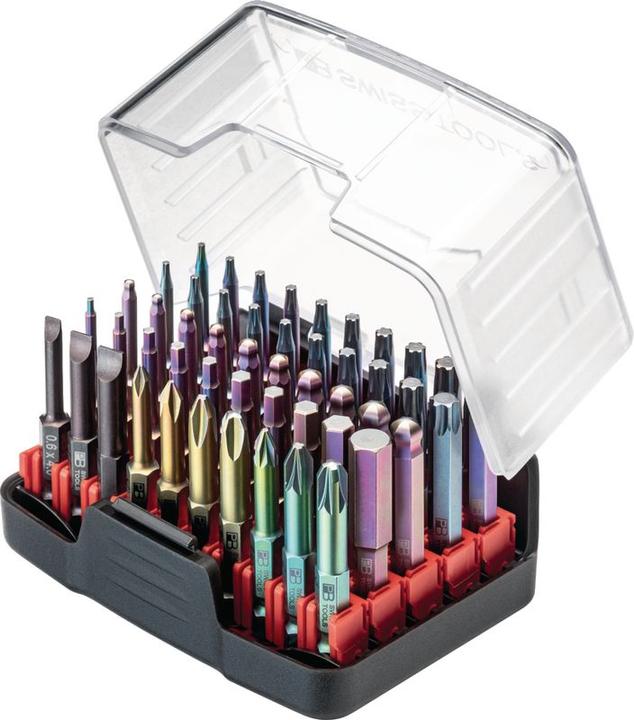 Produktbild PB Swiss Tools BitBox (2, 3, 4, PH0, PH1, PH2, PH3, PZ1, PZ2, PZ3, T6, T7, T8, T9, T10, T15, T20, T25, T30, T40, TX10, TX15, TX20, TX25, TX30, TX40, TX 6, TX 7, TX 08, TX 09, 1,5 mm, 2 mm, 2.5 mm, 3 mm, 4 mm, 5 mm, 6 mm, 8 mm)