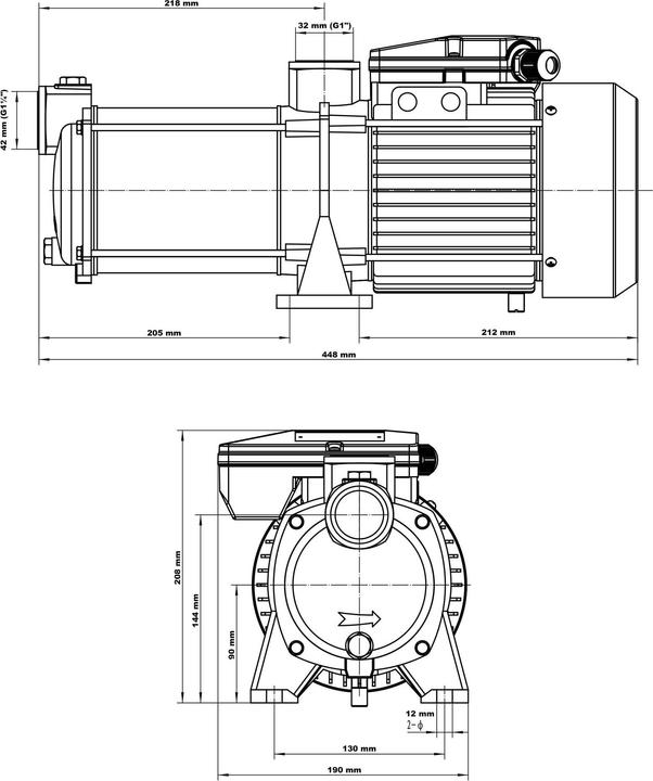 Actual product image XPOtool Multi-stage Centrifugal Pump with 8,700l/h 1100W for Home Waterworks 52m Max. Discharge Head (Garden pump)