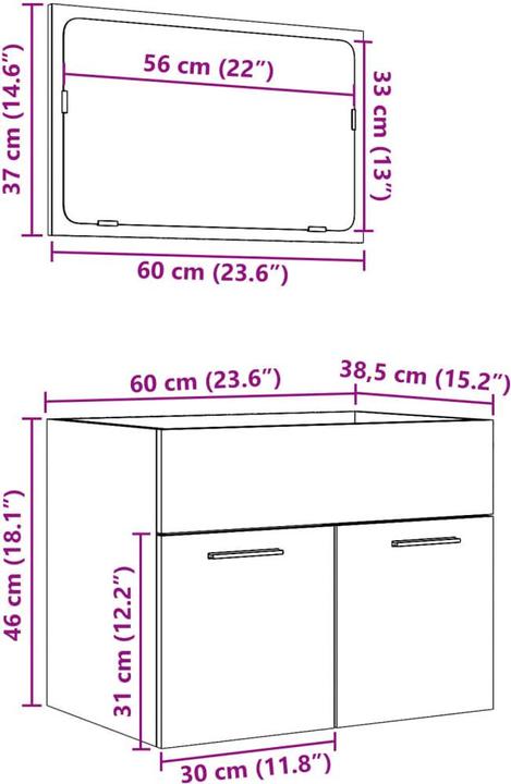Immagine prodotto VidaXL 2-tlg. Badmöbel-Set