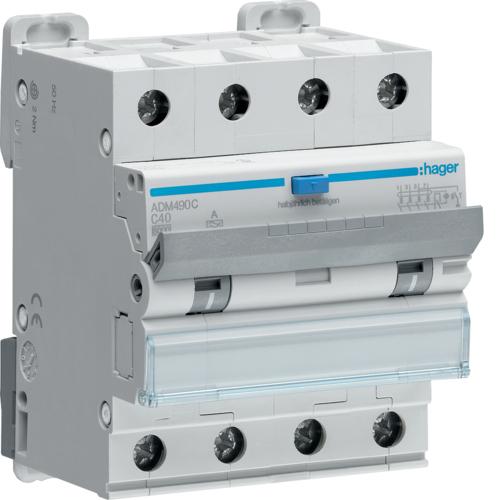 Hager Hubschrauber-AC-Schalter 4P C 40A 0,03A Typ A 6 kA Typ RCBO (ADM490C)