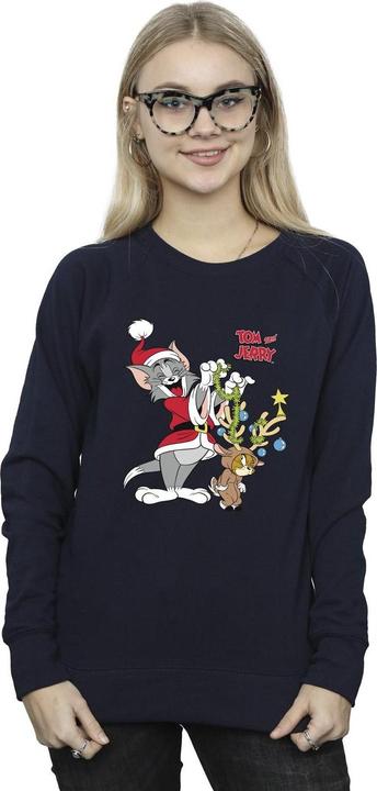 Actual product image Tom & Jerry Womens/Ladies Christmas Reindeer Sweatshirt (4XL)