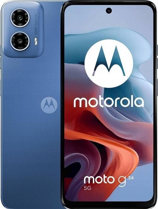 Actual product image Motorola Moto G34 DE (128 GB, Ice Blue, 6.50", SIM + eSIM, 50 Mpx, 5G)