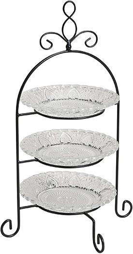 Produktbild G. Wurm Etagere mit 3 Etagen aus Glas/Metall (B/H/T) 22x37