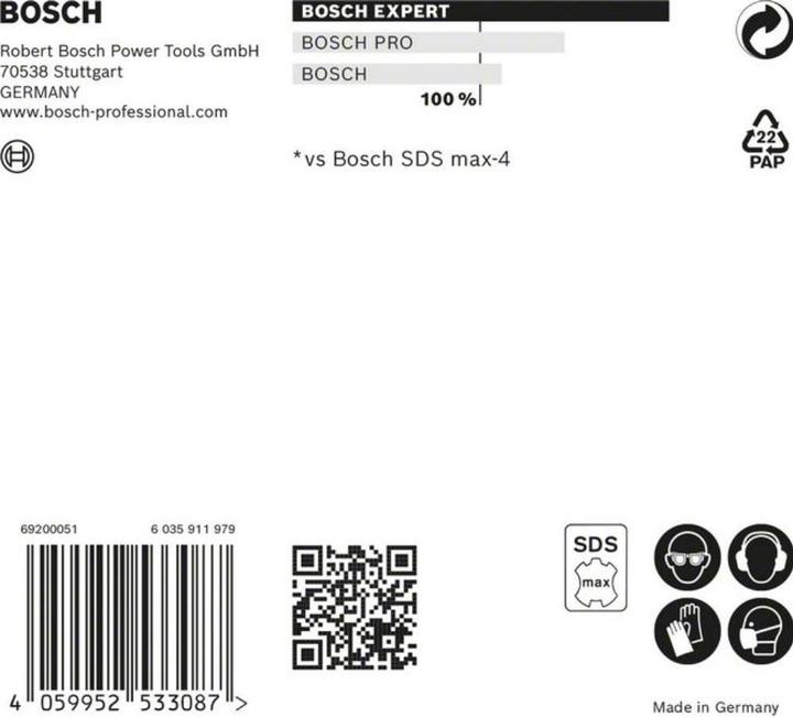 Actual product image Bosch Professional Zubehör EXPERT SDS max-8X hammer drill, 22 x 400 x 520 mm (4-22 millimetres)