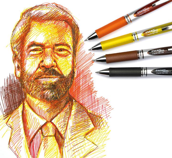 Actual product image Pentel EnerGel Xm (Black, Silver, 1 x)