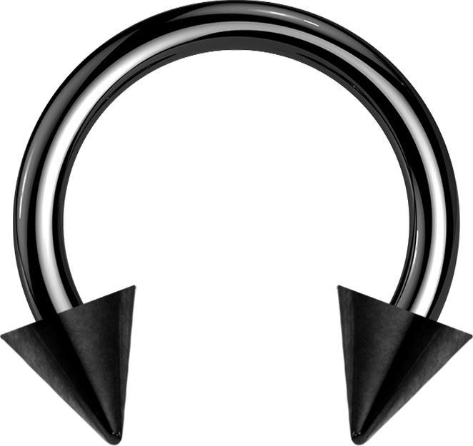 Produktbild Star Piercing Circular Barbell schwarz mit zwei Cones (Chirurgenstahl 316L, ohne Messing)