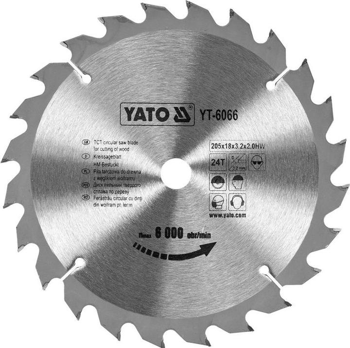 Produktbild Yato Profi HM Kreissägeblatt 205x18 24T YT-6066
