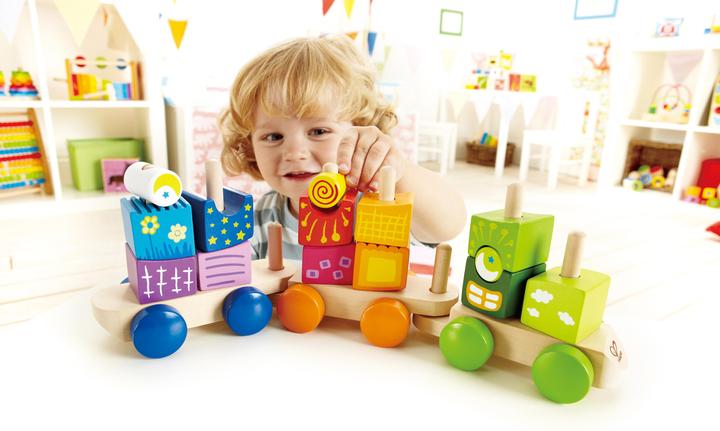 Actual product image Hape Fantasy building blocks railway 17pcs.
