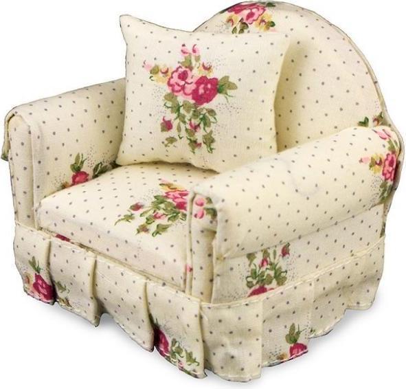 Actual product image Reutter 001.743/4 - Armchair with Rose Decor, miniature