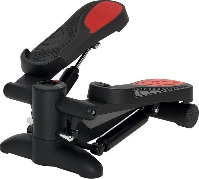 Swisshandel24 Mini-Stepper für Zuhause Up-Down Stepper mit LCD-Display bis 100 kg Schwarz