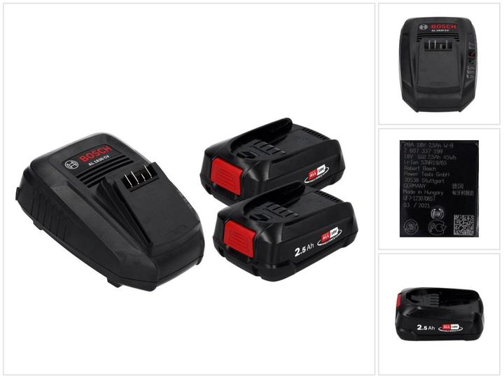 Image du produit Bosch Home & Garden Kit de démarrage PBA 18V (2x2,5Ah) + AL 1830 CV (18 V)