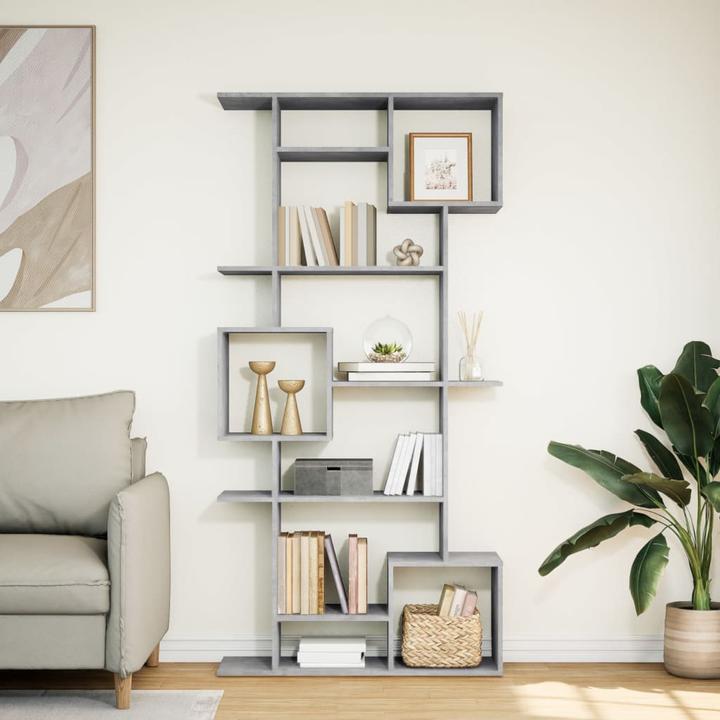 Produktbild VidaXL Bücherregal Raumteiler Wandregal Standregal Raumtrenner Regal Betongrau (92 x 29 x 188 cm)
