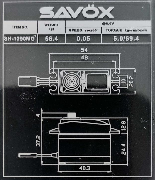 Produktbild Savöx Standard Servo SH-1290MG+ Digital 5 kg, 0.05 s