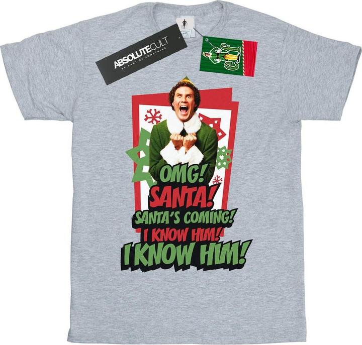 Actual product image Elf Girls OMG Santa Cotton T-Shirt (140, 146)