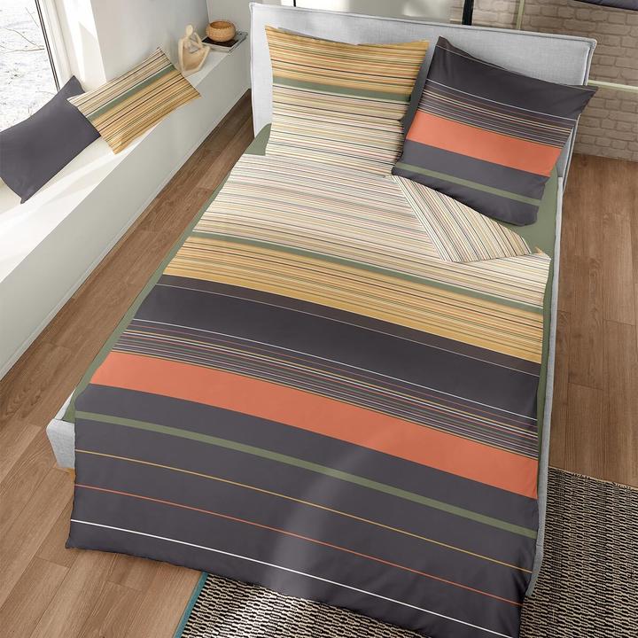 Produktbild Dormisette Flanell Bettwäsche Mariefred schwarz (Bettwäsche Set, 135x200 cm + 80x80 cm)
