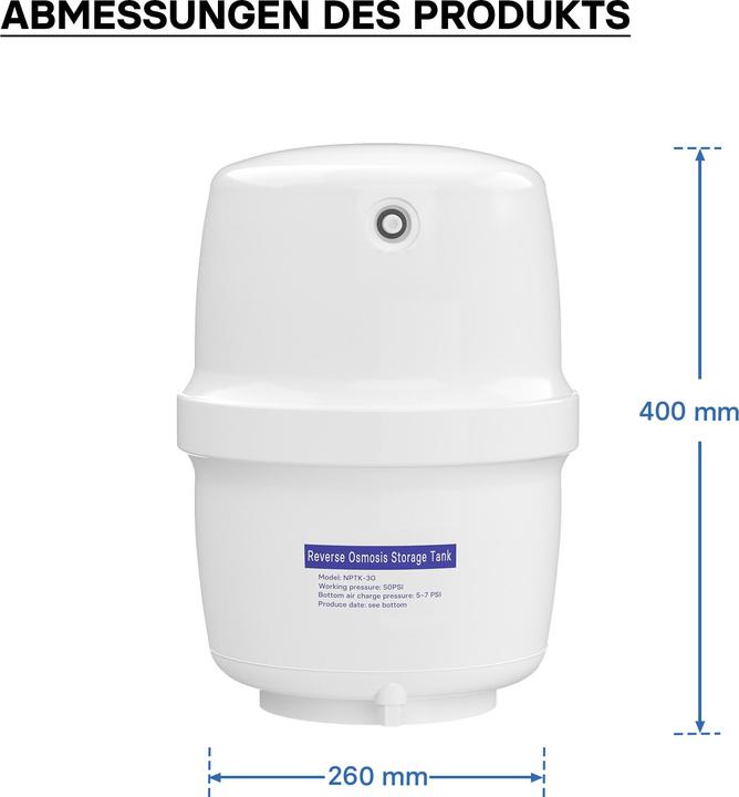 Immagine prodotto Naturewater Osmosi inversa 4 G Serbatoio dell'acqua 15,14 l
