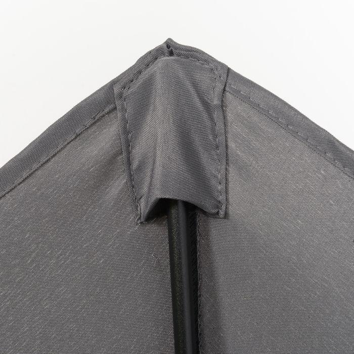 Actual product image Swisshandel24 Sonnenschirm Ø196 cm, Drehbar, Knickfunktion, sechseckig, Dunkelgrau