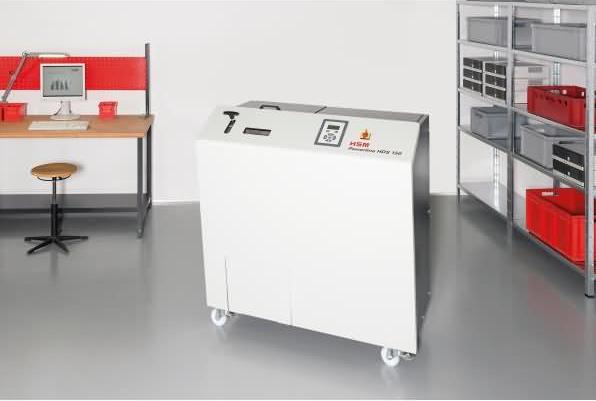 Actual product image HSM Powerline HDS 150 hard disk shredder, 1-stage, strip: 40 mm (Strip cut)