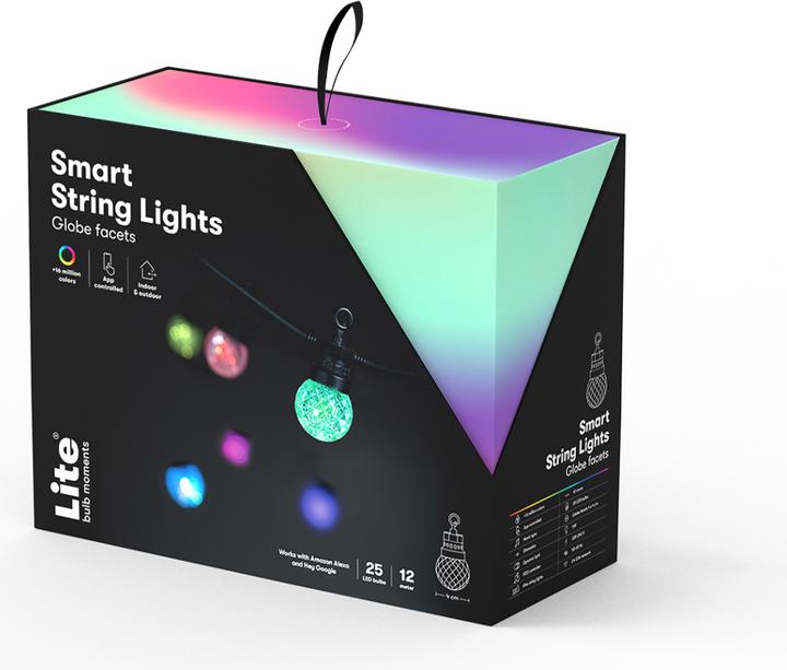 Image du produit Nordic Smartlight Lite Bulb Moments 12m Smart Outdoor Light Chain - 25 x Globe Facets (1.20 m)