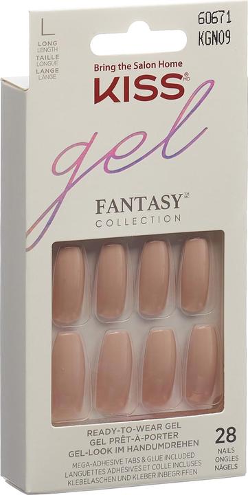 Actual product image KISS Gel Fantasy Nail Kit - Absolutely Fabulous (Artificial nails, Transparent, Bordeaux)