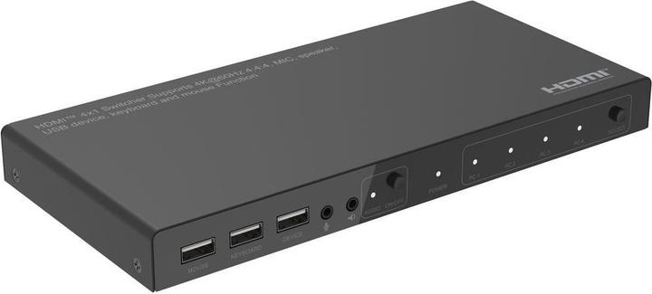 Actual product image MicroConnect 4K@60Hz HDMI KVM switch, 4x1