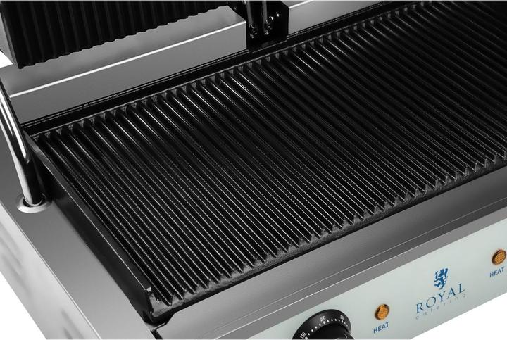 Actual product image Royal Catering Double Contact Grill - Ribbed - 2 x 1,800 W