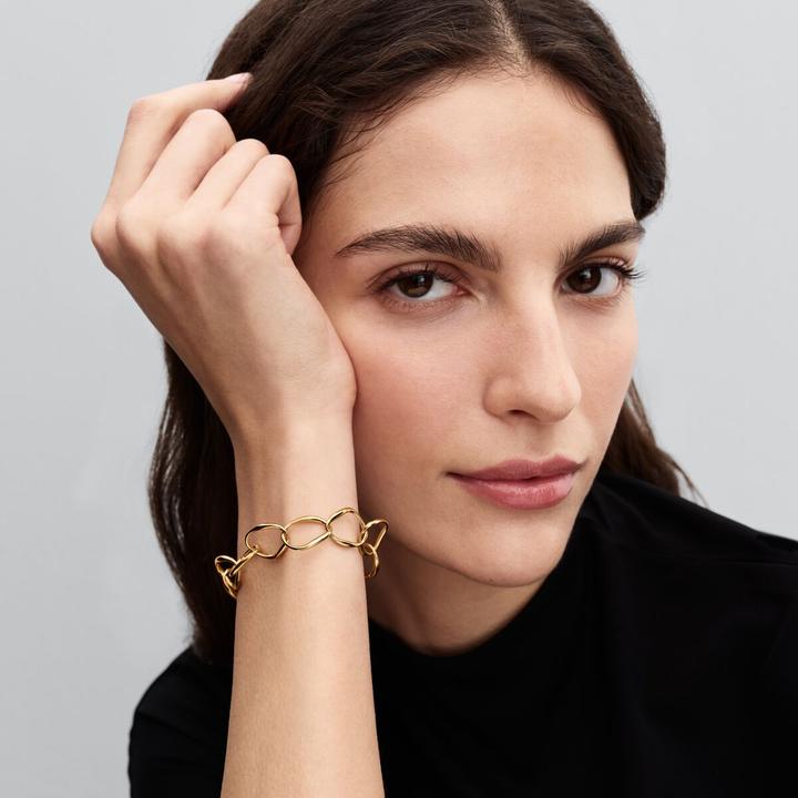 Actual product image Pandora Organisch Geformtes Gliederarmband (22 cm, Metal, Gold plated)