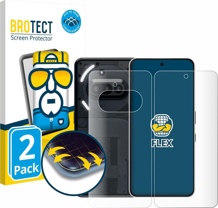 Produktbild BROTECT Fullscreen Schutzfolie Displayschutz Folie Klar Transparent (2 Stück, Nothing Phone (3a) Pro)