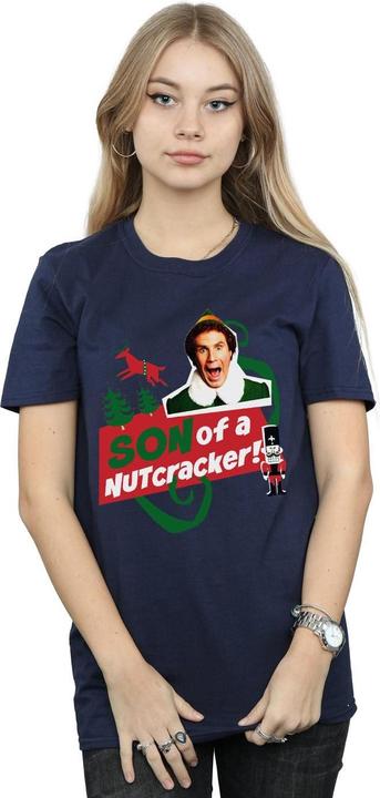 Actual product image Elf Womens/Ladies Son Of A Nutcracker Cotton Boyfriend T-Shirt (M)